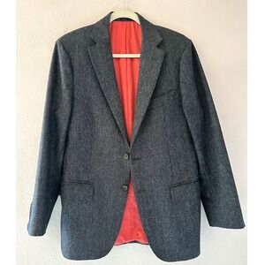 SUITSUPPLY Men's Sienna Single Breasted Wool Blue Blazer Jacket Size 46R